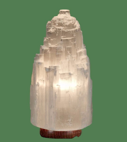 Selenite Lamp Large White 13"